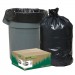 Earthsense Commercial WBIRNW6060 Linear Low Density Recycled Can Liners, 60 gal, 1.65 mil, 38" x 58", Black, 100/Carton