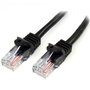 StarTech.com 45PATCH10BK 10ft Black Cat5e Snagless Patch Cable