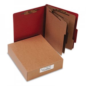 ACCO 15038 Pressboard 20-Pt Classification Folders, Letter, 8-Section, Earth Red, 10/Box ACC15038