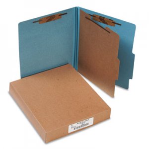 ACCO 15024 Pressboard 25-Pt Classification Folders, Letter, 4-Section, Sky Blue, 10/Box ACC15024