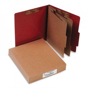 ACCO 15036 Pressboard 25-Pt Classification Folders, Letter, 6-Section, Earth Red, 10/Box ACC15036