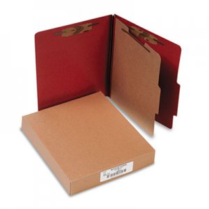 ACCO 15034 Pressboard 25-Pt Classification Folders, Letter, 4-Section, Earth Red, 10/Box ACC15034
