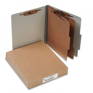 ACCO 15056 Pressboard 25-Pt Classification Folders, Letter, 6-Section, Mist Gray, 10/Box ACC15056