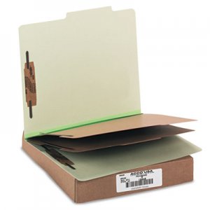 ACCO 15046 Pressboard 25-Pt Classification Folders, Letter, 6-Section, Leaf Green, 10/Box ACC15046
