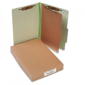 ACCO 16044 Pressboard 25-Pt Classification Folders, Legal, 4-Section, Leaf Green, 10/Box ACC16044