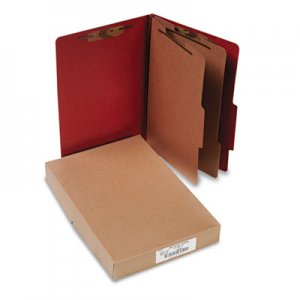 ACCO 16036 Pressboard 25-Pt Classification Folders, Legal, 6-Section, Earth Red, 10/Box ACC16036