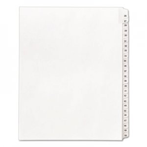 Avery AVE01702 Allstate-Style Legal Exhibit Side Tab Dividers, 25-Tab, 26-50, Letter, White