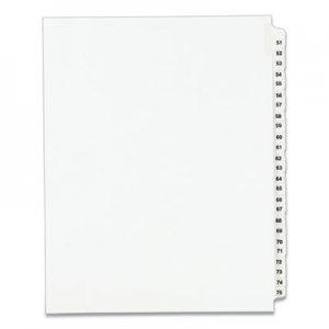 Avery AVE01332 Preprinted Legal Exhibit Side Tab Index Dividers, Avery Style, 25-Tab, 51 to 75, 11 x 8.5