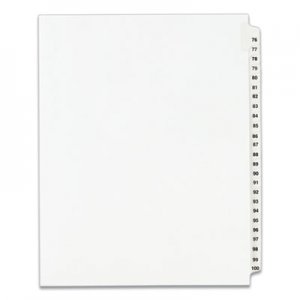 Avery AVE01333 Preprinted Legal Exhibit Side Tab Index Dividers, Avery Style, 25-Tab, 76 to 100, 11 x 8.5
