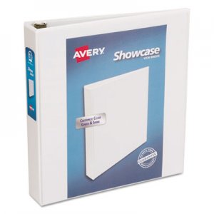 Avery AVE19651 Showcase Economy View Binder with Round Rings, 3 Rings, 1.5" Capacity, 11 x 8.5, White