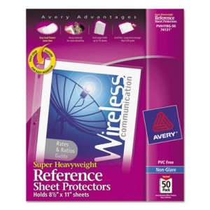 Avery 74131 Top-Load Poly Sheet Protectors, Super Heavy Gauge, Letter, Nonglare, 50/Box AVE74131