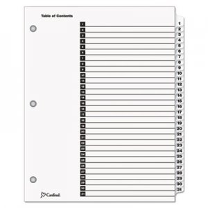 Cardinal CRD60113 OneStep Printable Table of Contents and Dividers, 31-Tab, 1 to 31, 11 x 8.5, White, 1