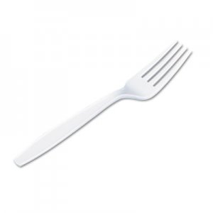 Dixie FH217 Plastic Cutlery, Heavyweight Forks, White, 1000/Carton DXEFH217