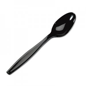 Dixie TH517 Plastic Cutlery, Heavyweight Teaspoons, Black, 1000/Carton DXETH517