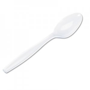 Dixie TH217 Plastic Cutlery, Heavyweight Teaspoons, White, 1000/Carton DXETH217