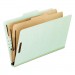Pendaflex PFX17173 Four-, Six-, and Eight-Section Pressboard Classification Folders, 2 Dividers, Embedded Fasteners, Letter Size, Green, 10/Box