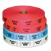 ICONEX ICX94190081 Admit-One Ticket Multi-Pack, 4 Rolls, 2 Red, 1 Blue, 1 White, 2000/Roll