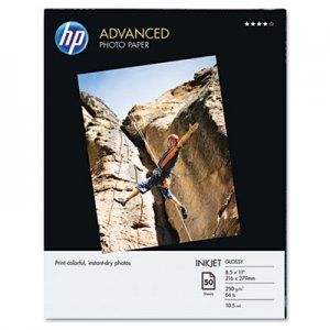 HP Q7853A Advanced Photo Paper, 56 lbs., Glossy, 8-1/2 x 11, 50 Sheets/Pack HEWQ7853A