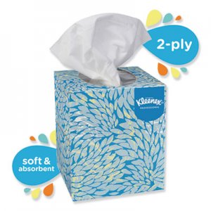 Kleenex KCC21271 White Facial Tissue, 2-Ply, Pop-Up Box, 95/Box, 6 Boxes/Pack