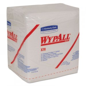 WypAll KCC41200 X70 Cloths, 1/4 Fold, 12 1/2 x 12, White, 76/Pack, 12 Packs/Carton