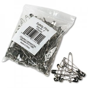Charles Leonard 83200 Safety Pins, Nickel-Plated, Steel, 2" Length, 144/Pack LEO83200