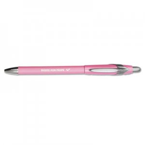 Paper Mate 70672 FlexGrip Elite Pink Ribbon Pen, Ballpoint, Retractable, Black Ink, Medium, Dozen PAP70672