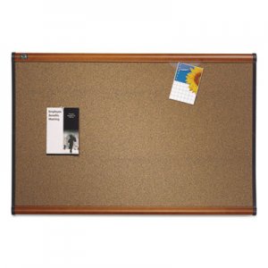 Quartet B247LC Prestige Bulletin Board, Brown Graphite-Blend Surface, 72 x 48, Cherry Frame QRTB247LC