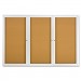 Quartet 2367 Enclosed Bulletin Board, Natural Cork/Fiberboard, 72 x 48, Silver Aluminum Frame QRT2367