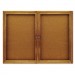 Quartet 364 Enclosed Bulletin Board, Natural Cork/Fiberboard, 48 x 36, Oak Frame QRT364