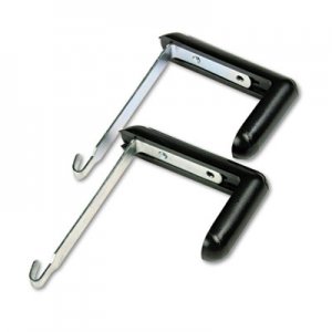 Quartet 7502 Adjustable Cubicle Hangers, 1 1/2" - 3" Panels, Aluminum/Black, 2/Set QRT7502