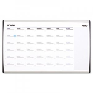 Quartet ARCCP3018 Magnetic Dry-Erase Calendar, 18 x 30, White Surface, Silver Aluminum Frame QRTARCCP3018