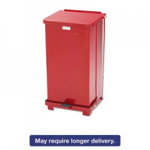 Rubbermaid Commercial ST12EPLRD Defenders Biohazard Step Can, Square, Steel, 12gal, Red RCPST12EPLRD