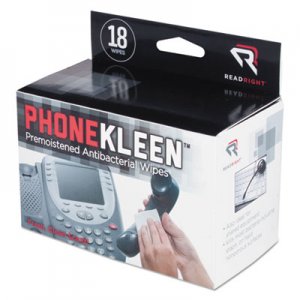 Read Right RR1203 PhoneKleen Wet Wipes, Cloth, 5 x 5, 18/Box REARR1203