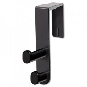 Safco 4225BL Plastic Coat Hook, 2-Hook, 1 3/4 x 6 1/2 x 7 3/4, Black SAF4225BL