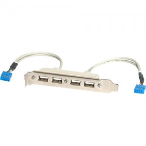 StarTech.com USBPLATE4 4 Port USB A Female Slot Plate Adapter - USB panel - 4 pin USB Type A (F)