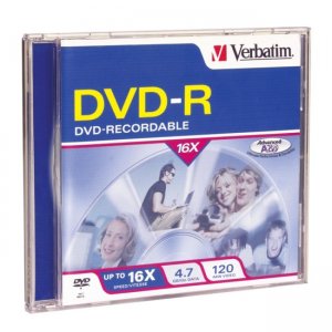 Verbatim 95051 DVD-R 4.7GB 16x 1pk Jewel Case VER95051