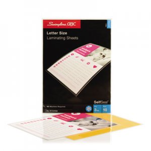 Swingline GBC 3747308 SelfSeal Single-Sided Letter-Size Laminating Sheets, 3mil, 9 x 12, 10/Pack SWI3747308