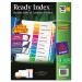 Avery 11082 Ready Index Customizable Table of Contents, Asst Dividers, 10-Tab, Ltr, 3 Sets AVE11082