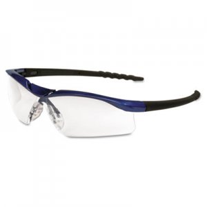 Crews DL310AF Dallas Wraparound Safety Glasses, Metallic Blue Frame, Clear AntiFog Lens CRWDL310AF