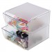 deflecto 350101 Two Drawer Cube Organizer, Clear Plastic, 6 x 7-1/8 x 6 DEF350101