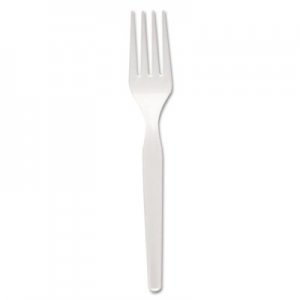 Dixie FM217 Plastic Cutlery, Heavy Mediumweight Forks, White, 1000/Carton DXEFM217