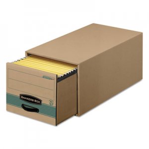 Bankers Box 1231201 Super STOR/DRAWER Steel Plus Storage Box, Legal, Kraft/Green, 6/Carton FEL1231201