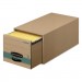 Bankers Box 1231101 Super STOR/DRAWER Steel Plus Storage Box, Letter, Kraft/Green, 6/Carton FEL1231101