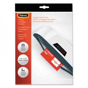 Fellowes 52003 Laminating Pouches, Luggage Tag Style, 5mil, 4 1/4 x 2 1/2, 25/Pack FEL52003