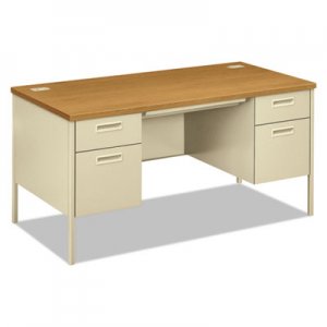 HON P3262CL Metro Classic Double Pedestal Desk, 60w x 30d x 29 1/2h, Harvest/Putty HONP3262CL