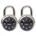 Master Lock MLK1500T Combination Lock, Stainless Steel, 1 7/8" Wide, Black Dial, 2/Pack