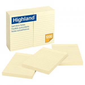 Highland 6609YW Self-Stick Notes, 4 x 6, Yellow, 100-Sheet MMM6609YW