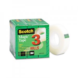 Scotch 810K3 Magic Tape Refill, 3/4" x 1000", 3/Pack MMM810K3