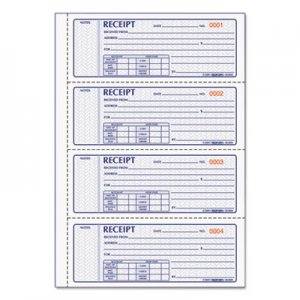 Rediform RED8L808R Money Receipt Book, 7 x 2 3/4, Carbonless Triplicate, 100 Sets