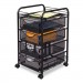 Safco 5214BL Onyx Mesh Mobile File With Four Supply Drawers, 15-3/4w x 17d x 27h, Black SAF5214BL